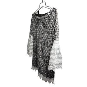 MUL MUL Womens Vintage Boho Lace Slip On Midi Pullover Dress XS
